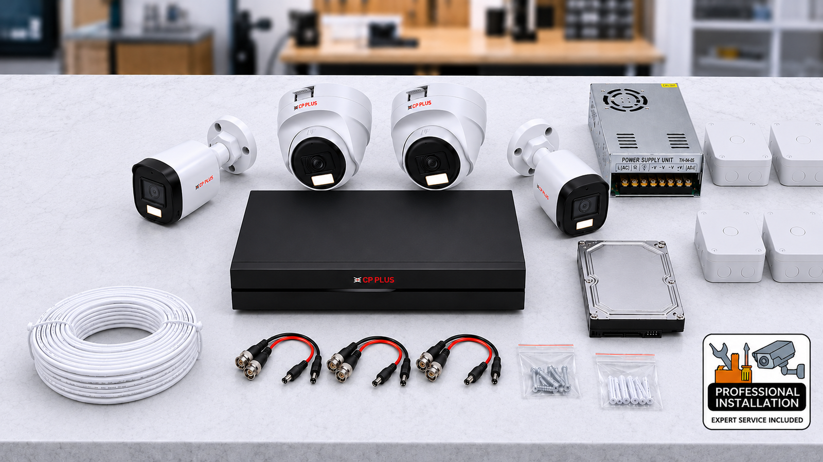 4 HD CAMERA SETUP COLOR NIGHT+ AUDIO